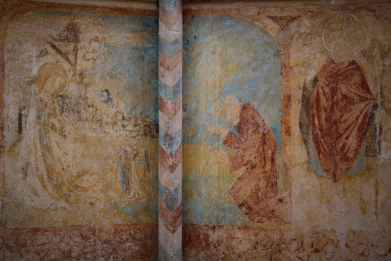 Cerisy la Foret: Vægmaleri i Abbots Chapel af Unknown
