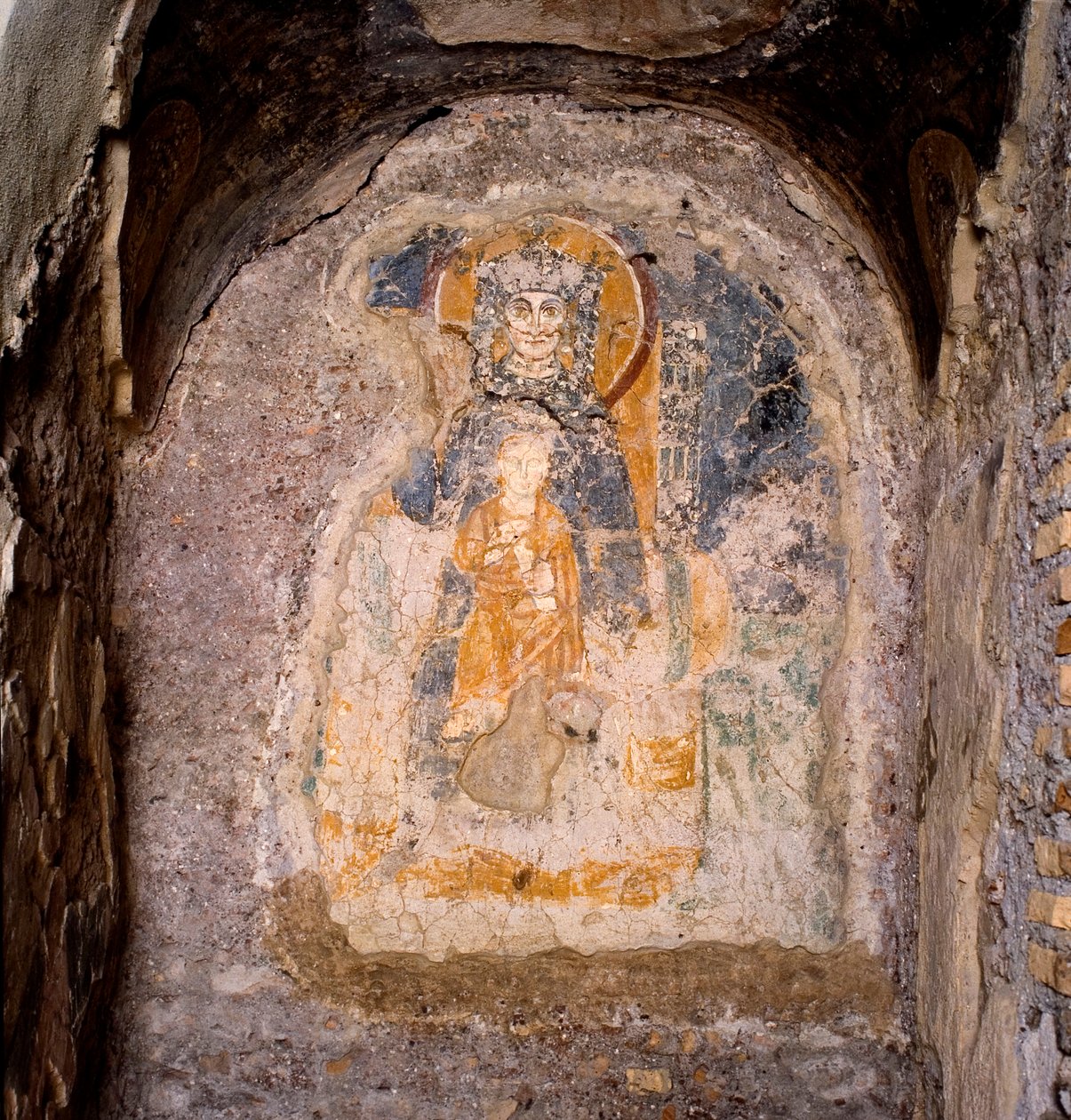 Fresco i det 4. århundredes underjordiske basilika af Unknown