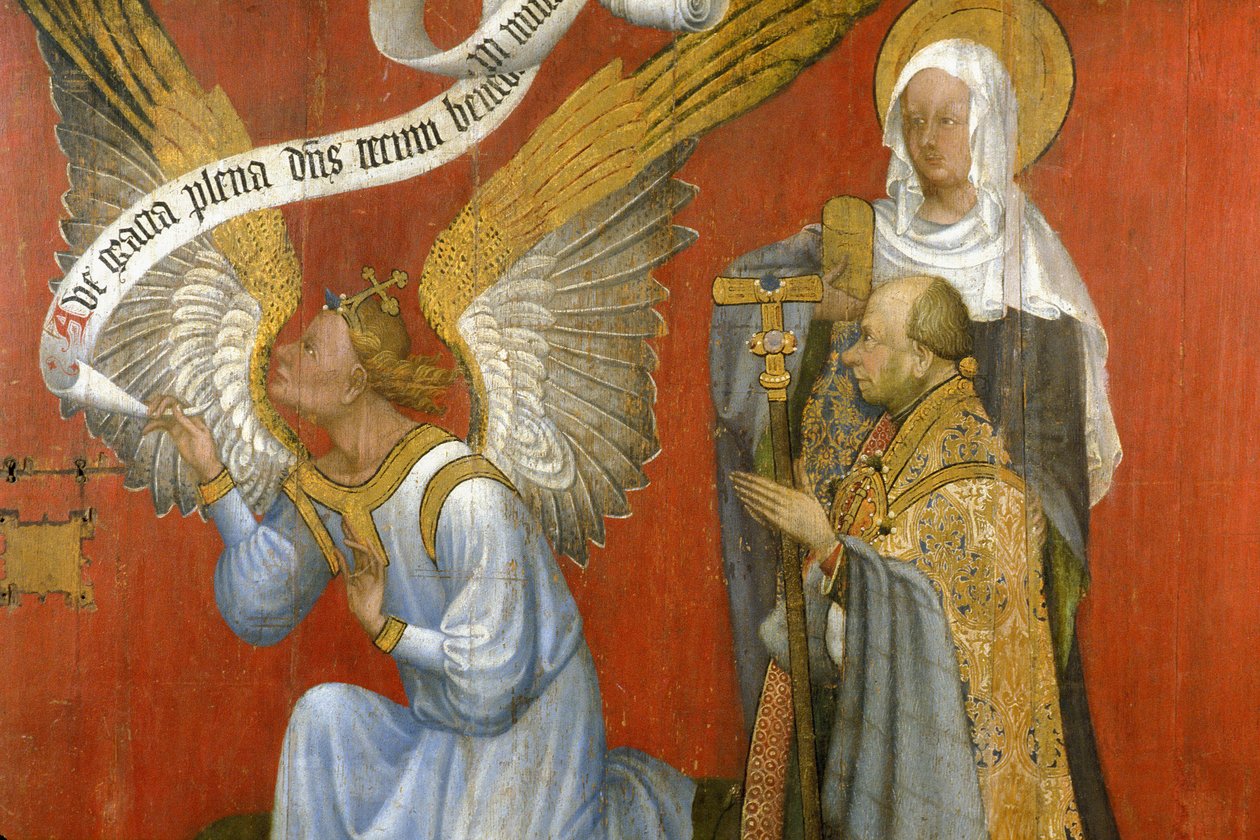 Picardie 084 - Laon - Museum - "Donoren og bebudelsens engel" - Master of the Hours of Rohan - Oliemaleri på egetræ fra det 15. århundrede af Unknown