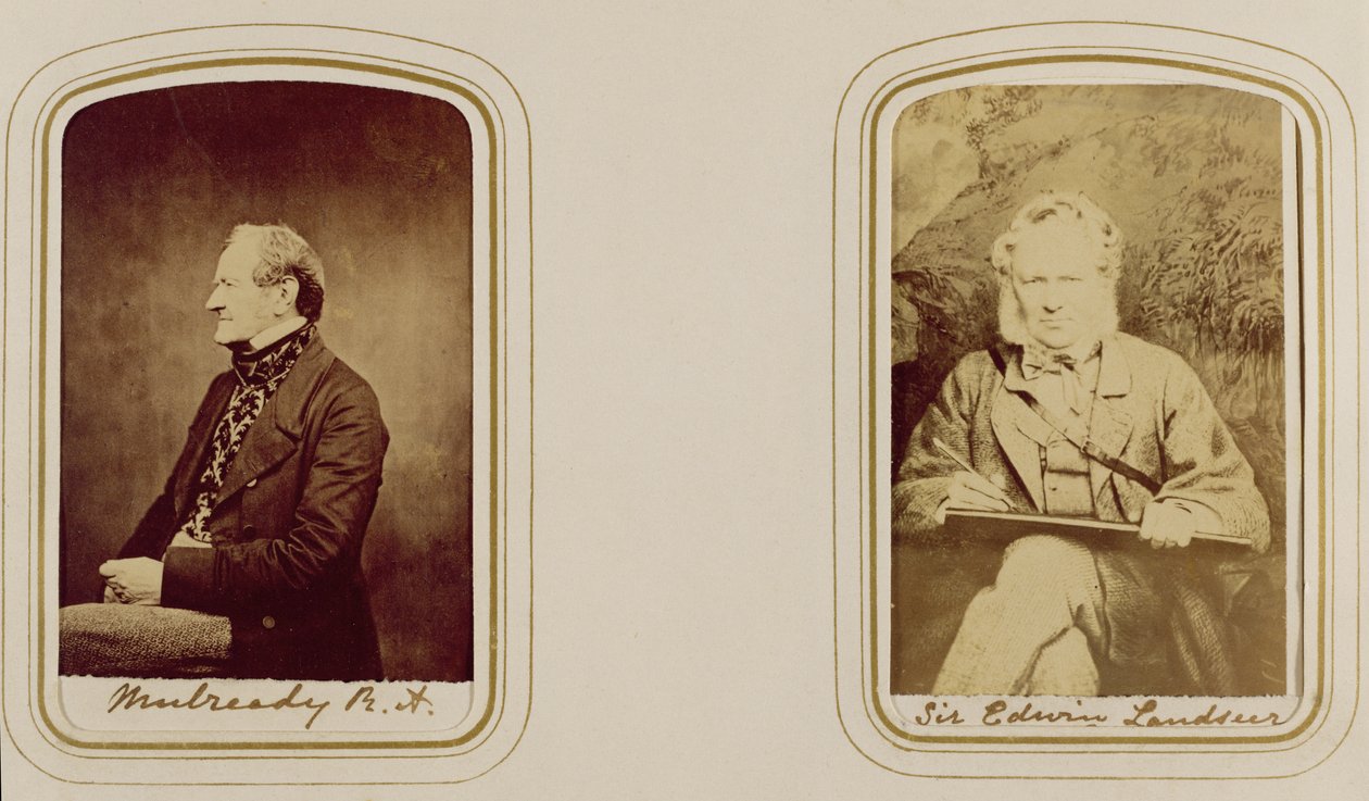 Portræt af William Mulready (1786-1863) af Cundall, Downes & Co., London, og af Sir Edwin Landseer (1802-73) af John Watkins, London, ca. 1860 (albummetryk) af Unknown