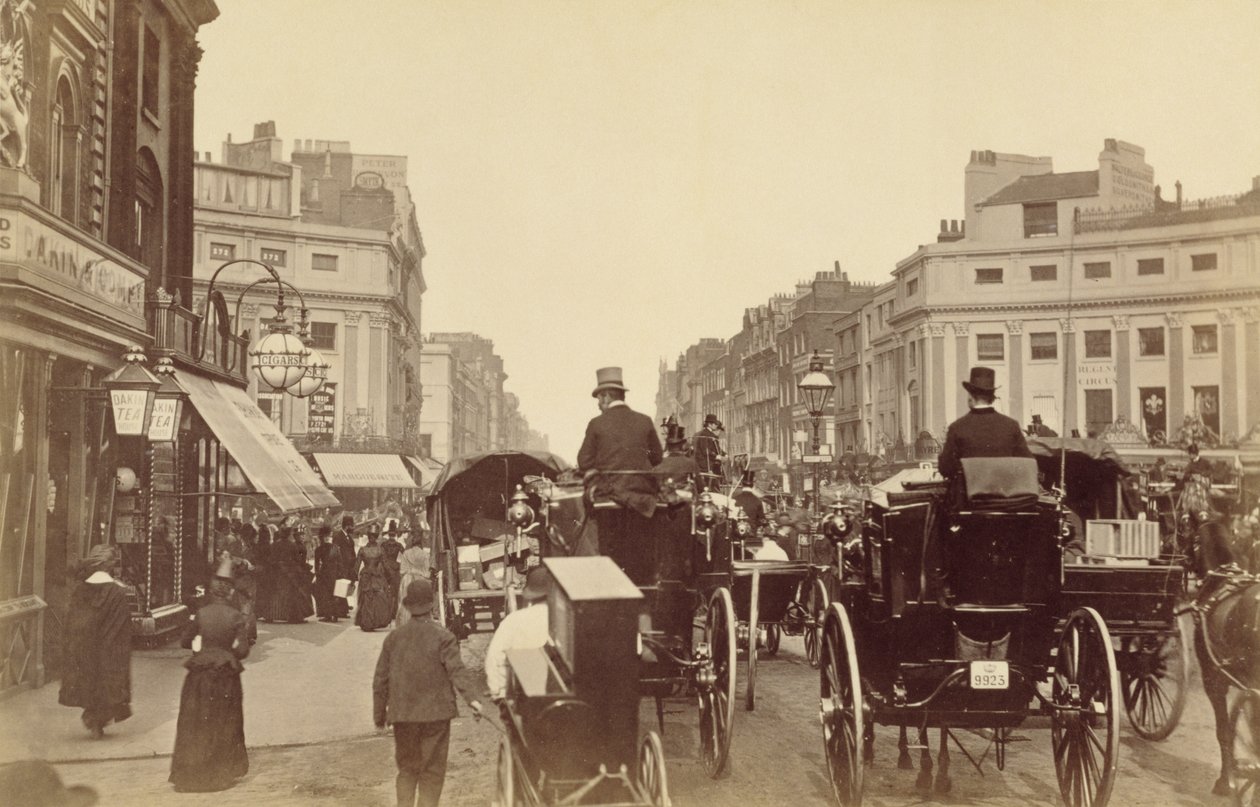 Regent Circus, London, ca. 1880 (sepiafoto) af Unknown