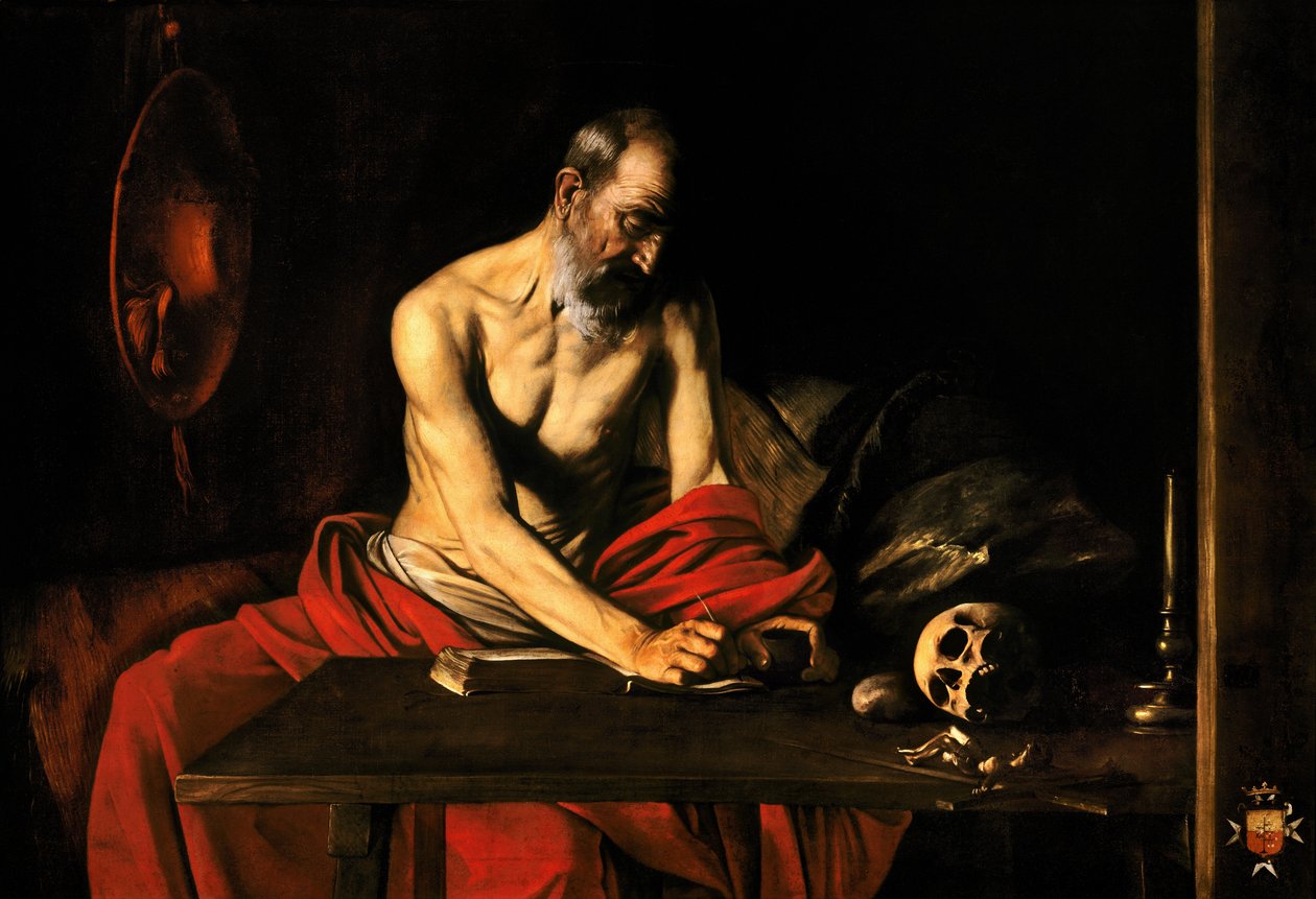 Sankt Jerome skriver af Michelangelo Merisi Caravaggio
