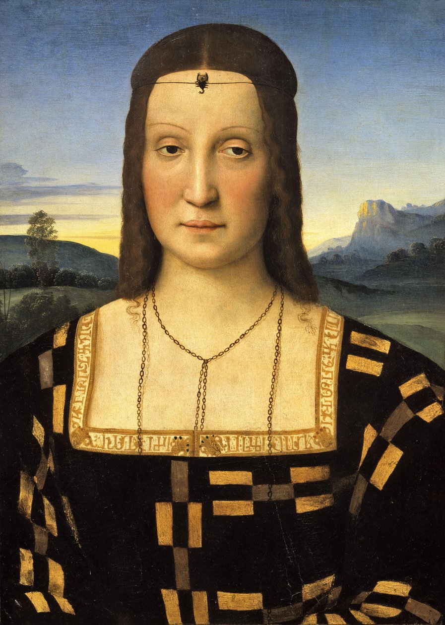 Portræt af Elisabetta Gonzaga af Raffaello Sanzio Raphael