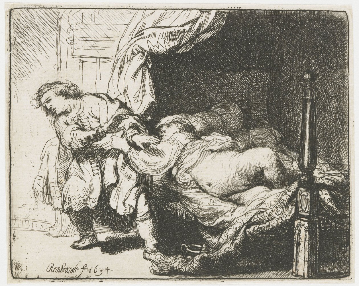 Joseph og Potifars kone af Rembrandt van Rijn