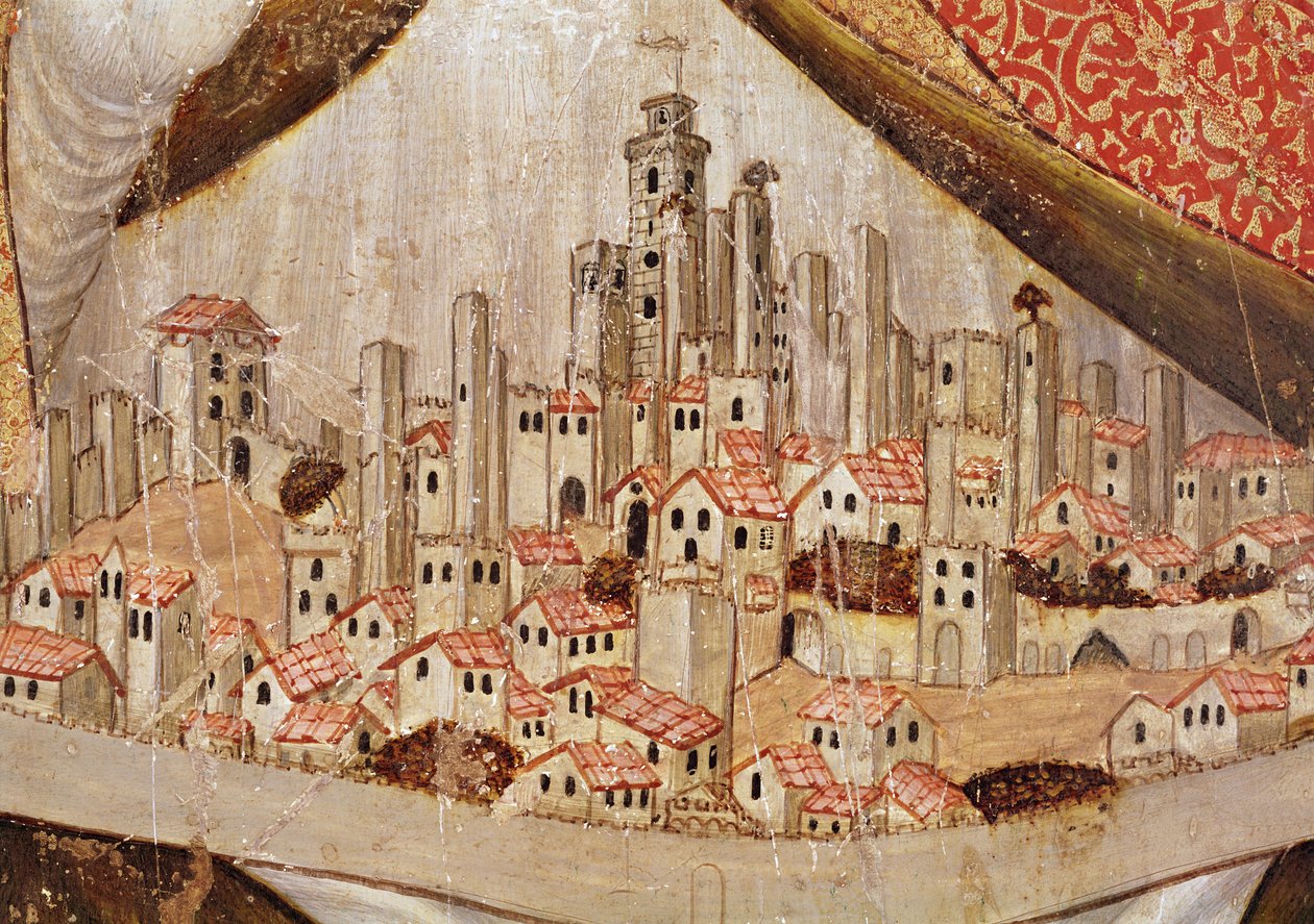 Detalje af San Gimignano, ca. 1391 (tempera på panel) af Taddeo di Bartolo