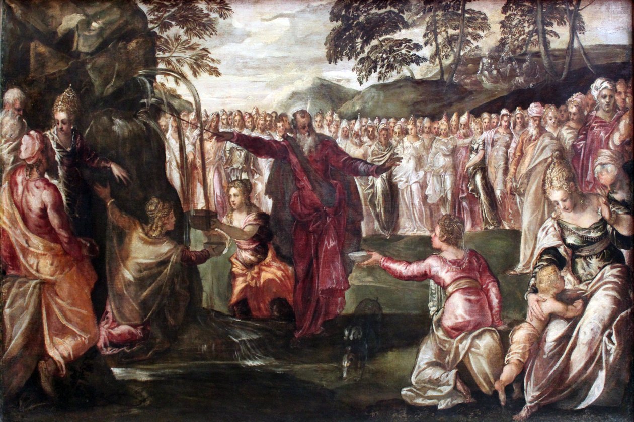 Moses slår vand ud af klippen af Tintoretto