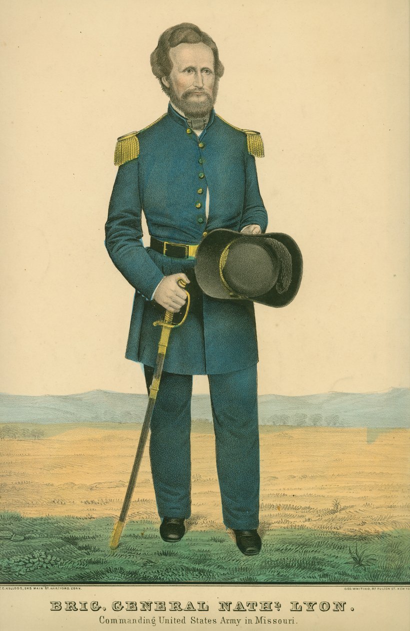 Brig. General Nathaniel Lyon. Leder over den amerikanske hær i Missouri. af Unknown