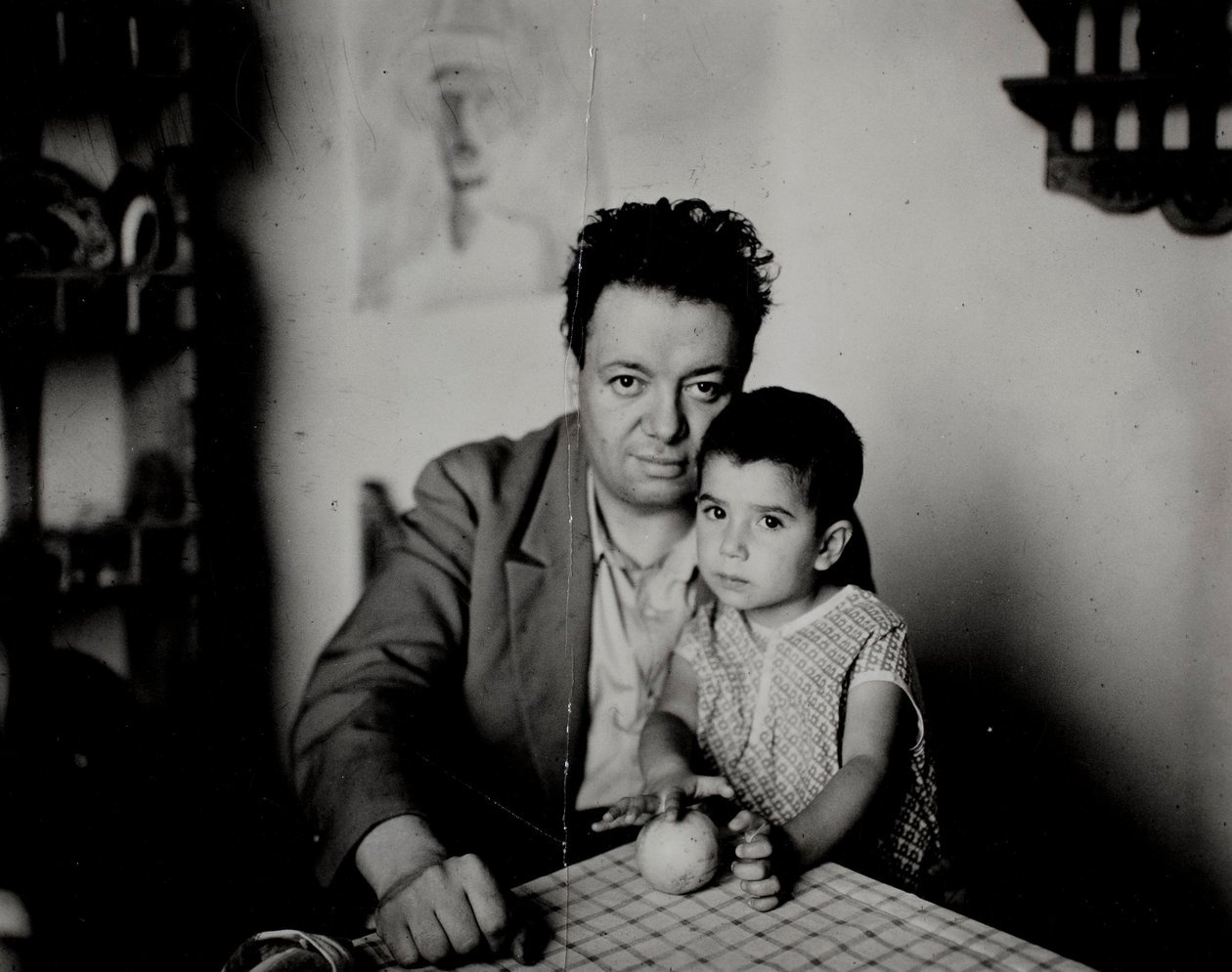 Diego Rivera og hans datter Guadalupe Rivera Marín af Unknown
