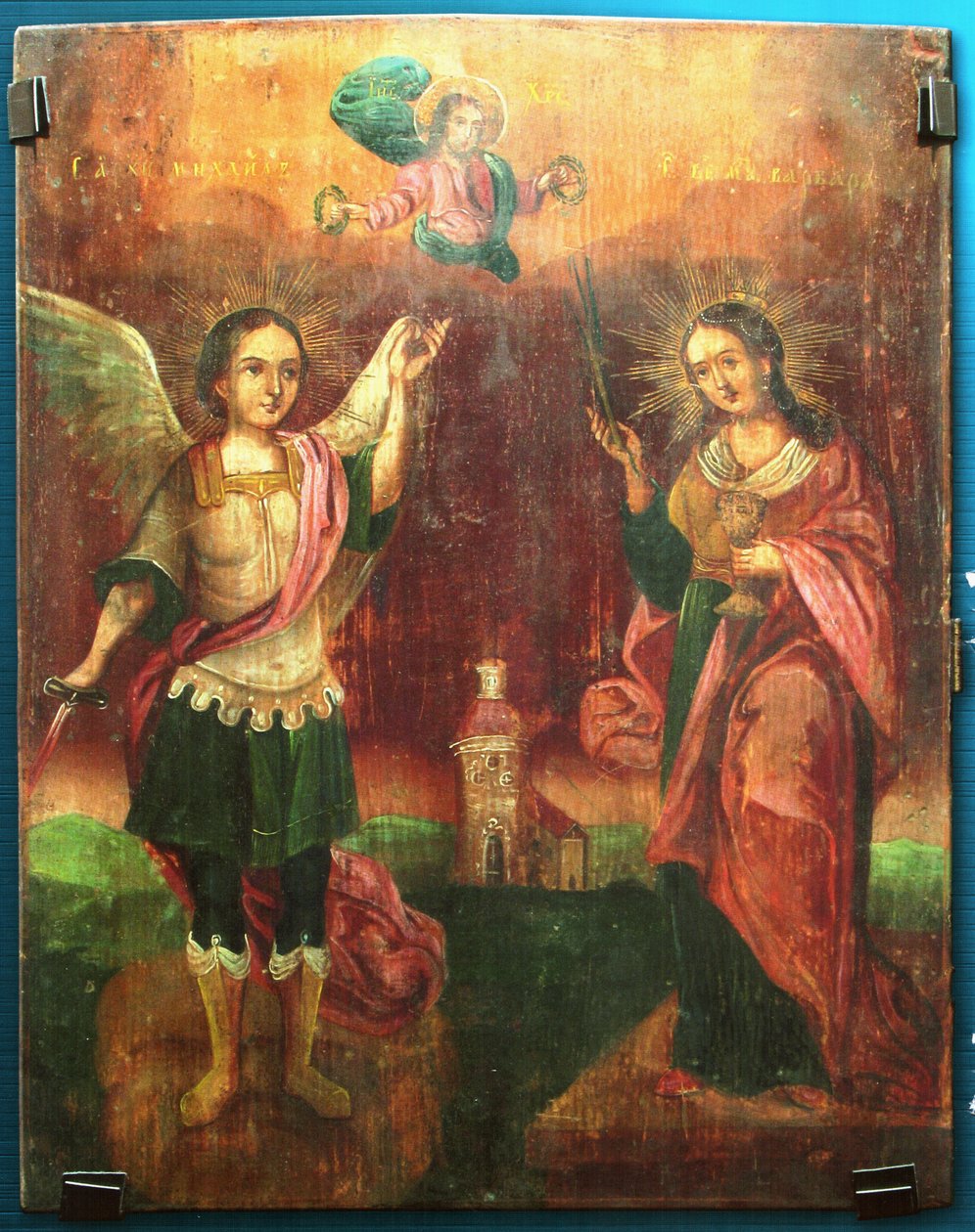 St. Michael og St. Barbara af Unknown