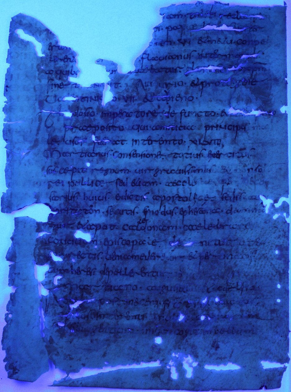 folio 2 verso af kodeksen (palimpsest) af Unknown