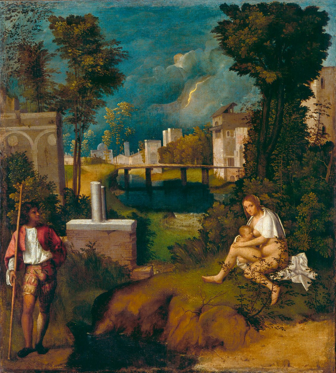 The Tempest, ca. 1508 (olie på lærred) af Giorgione