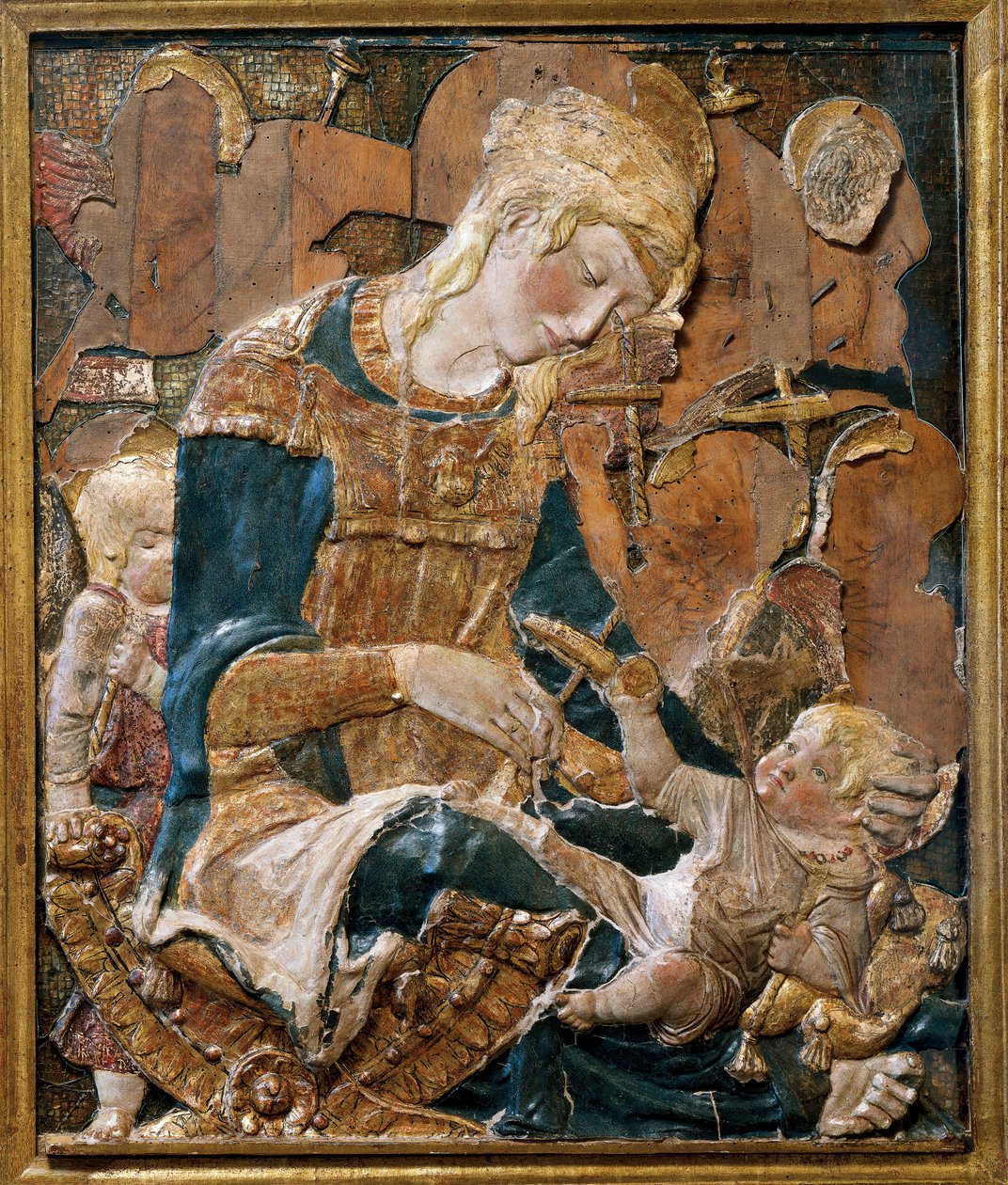 Madonna og barn, basrelief (terracotta) af (attr. to) Donatello