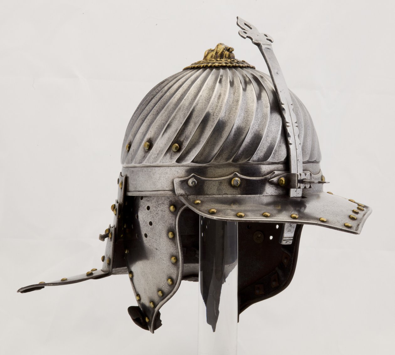 Zischägge, ca. 1620-25 (stål, jern, messing og læder) af (attr.to) German School