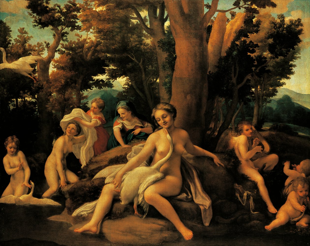 Leda af (c.1489 1534) Correggio