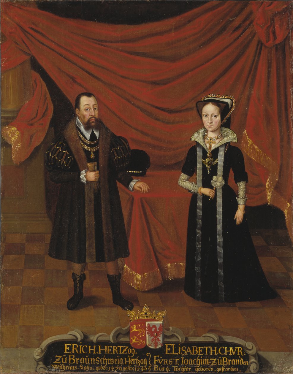 Hertug Erik I af Brunswick-Calenberg og hans anden hustru Elisabeth, prinsesse af Brandenburg, ca. 1530 af Unknown