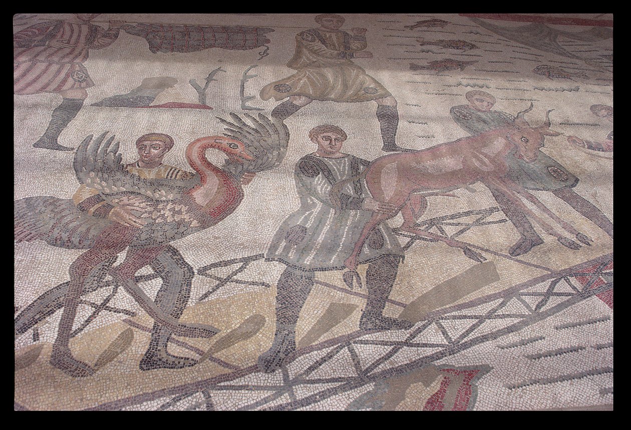 Gulvmosaik, 4. århundrede e.Kr. (mosaik) af Unknown