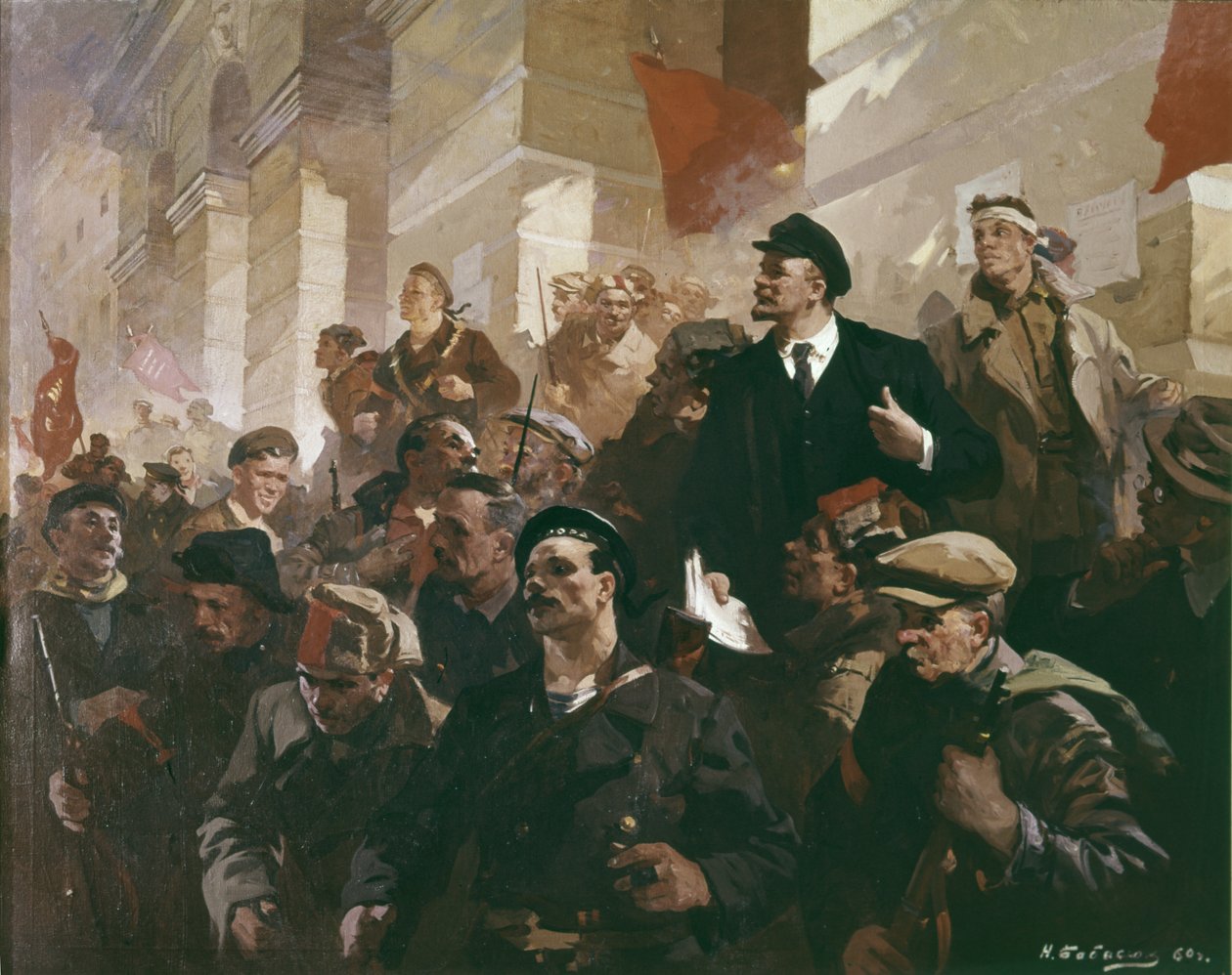 Lenin på Finland Station i Petrograd. af Unknown