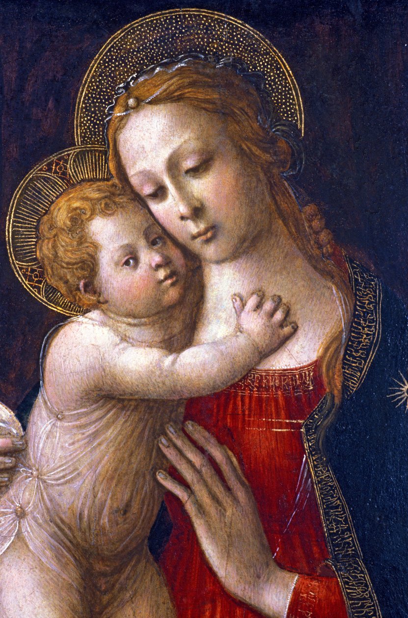 Loire Atlantique N* 091 - NantesMusee des Beaux Arts - "Virgin and Child" - Master of "Tondo Miller" - italiensk primitiv fra det 15. århundrede af Unknown