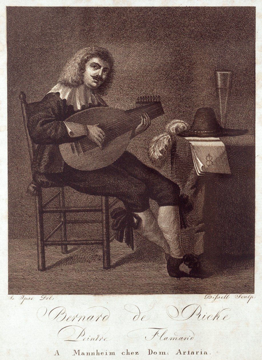 Lutenist siddende ved bordet af Unknown