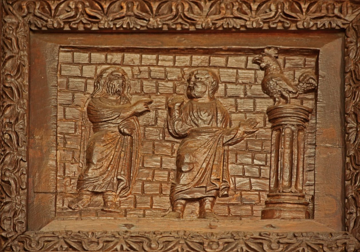 Panel fra 5C dør: St. Peter og den galende hane af Unknown