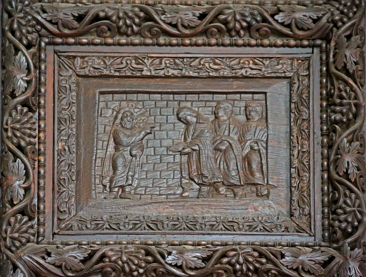 Panel fra 5C dør: den opstandne Kristus viser sig for sine disciple af Unknown
