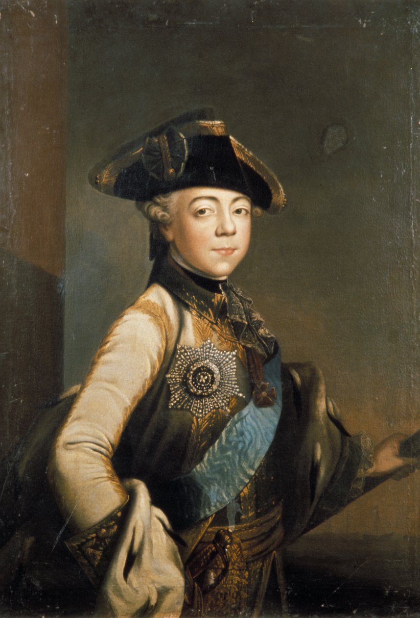 Portræt af zar Paul I af Rusland af en anonym kunstner. af Unknown