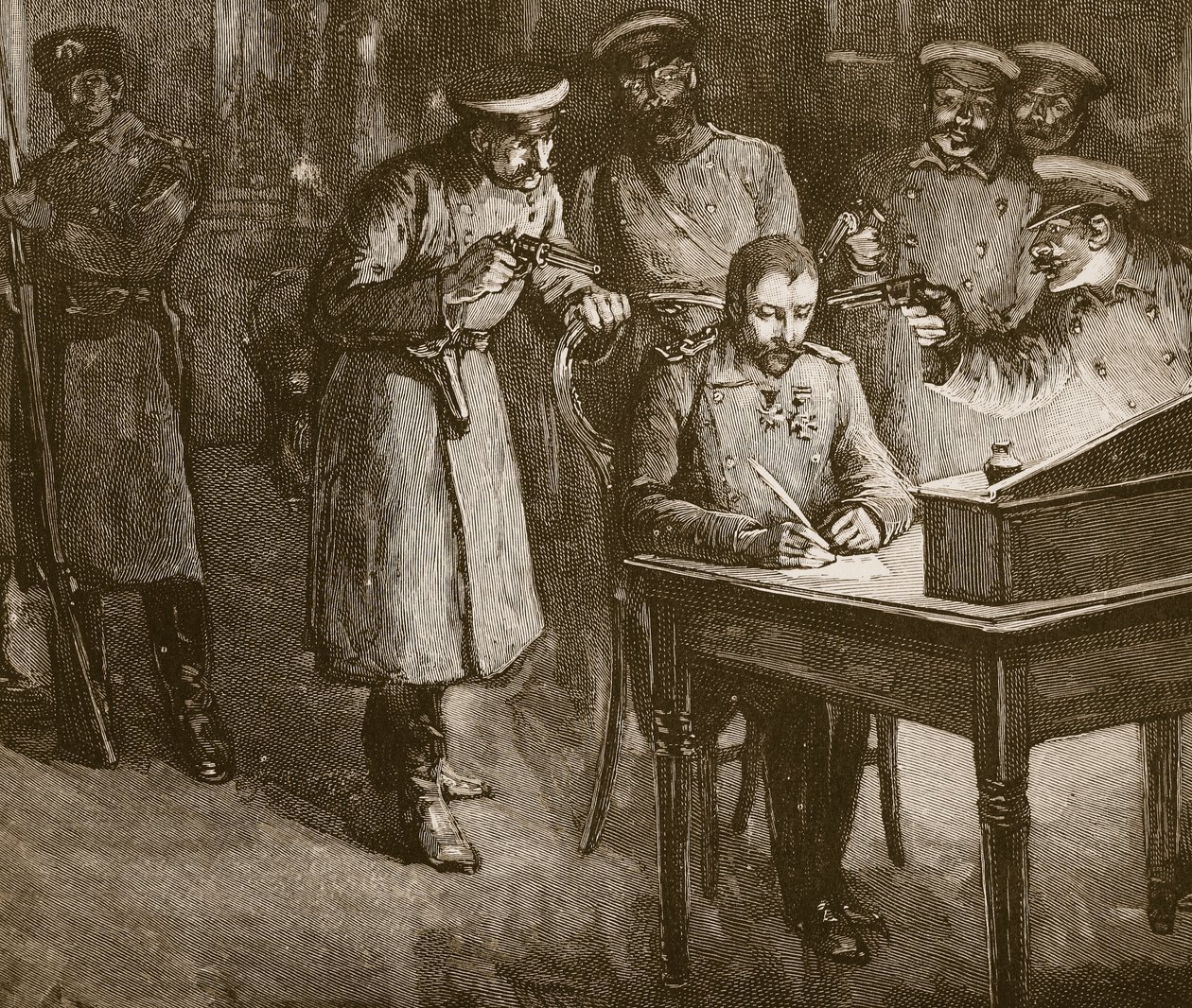 Prins Alexander underskriver sin abdikation, 1886 af Unknown
