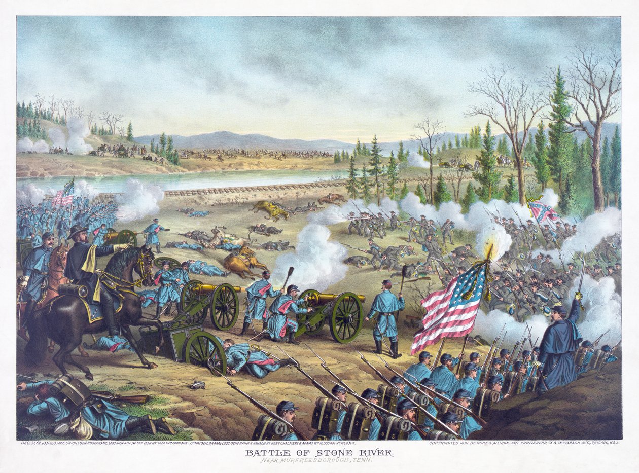 Battle of Stones River, pub. Kurz & Allison, 1891 af American School