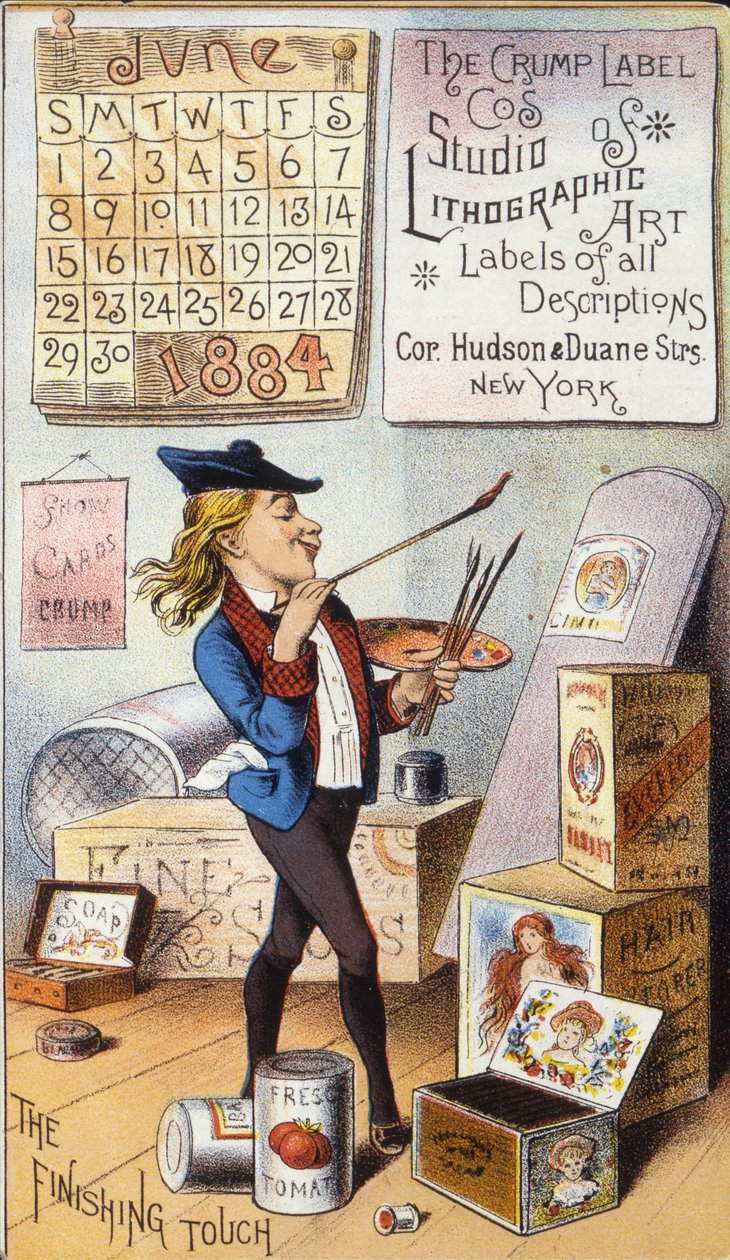 Crump Label Co.s Studio Lithographic Art, 1884 (farve litho [varekort]) af American School