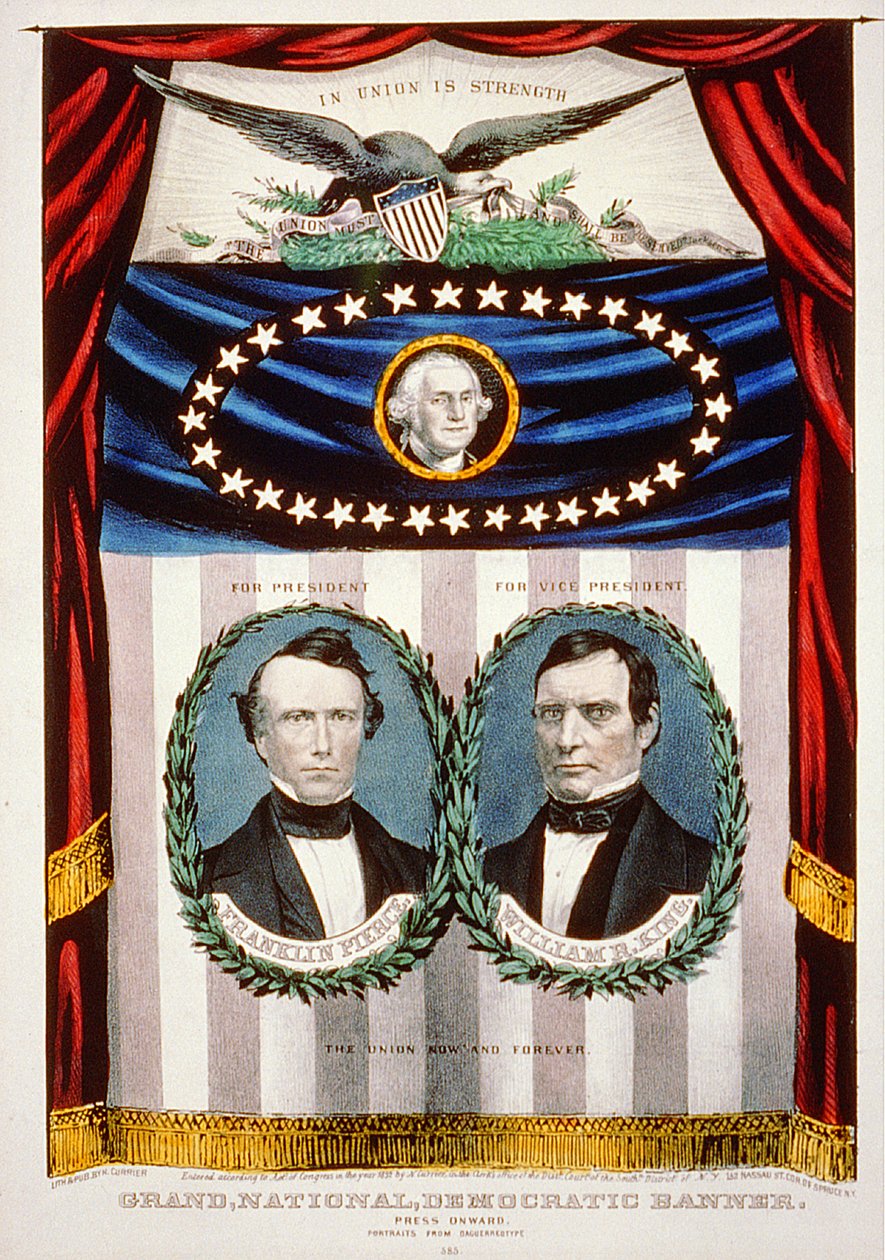 Demokratisk præsidentvalgkampbanner, 1852 af American School