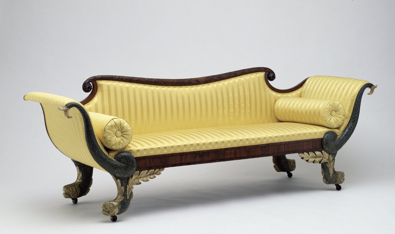 Delfinsofa, ca. 1820 (mahogni, palisander og ask) af American School