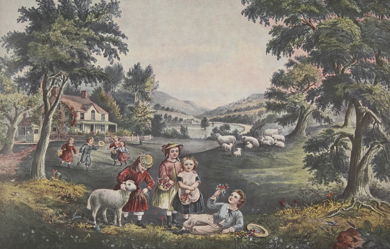 Livets fire årstider - Barndom, udg. 1868, The Season of Joy , Currier & Ives af American School