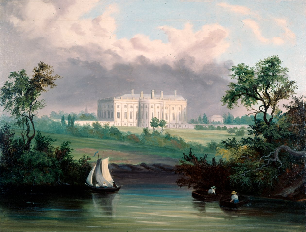 Det Hvide Hus, Washington, D.C., ca. 1845 af American School