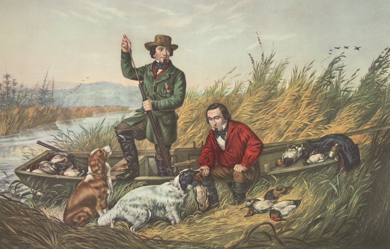 Wild Duck Shooting, A Good Days Sport, pub. 1852, Currier & Ives af American School