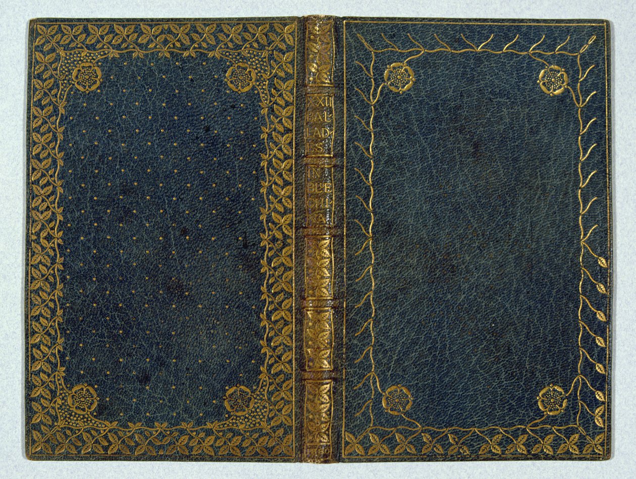 Bogomslag til XXII Ballades in Blue China af Andrew Land (1844-1912) 1895 (læder og guld) af English School