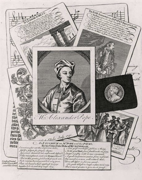 Satire over Alexander Popes værker (1688-1744) af English School