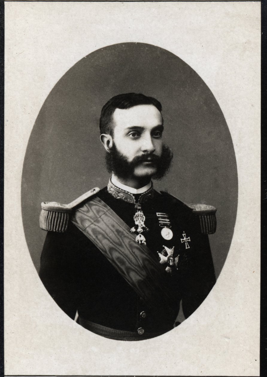Portræt af Alfonso XII af Spanien (1857-1885), konge af Spanien. af French Photographer
