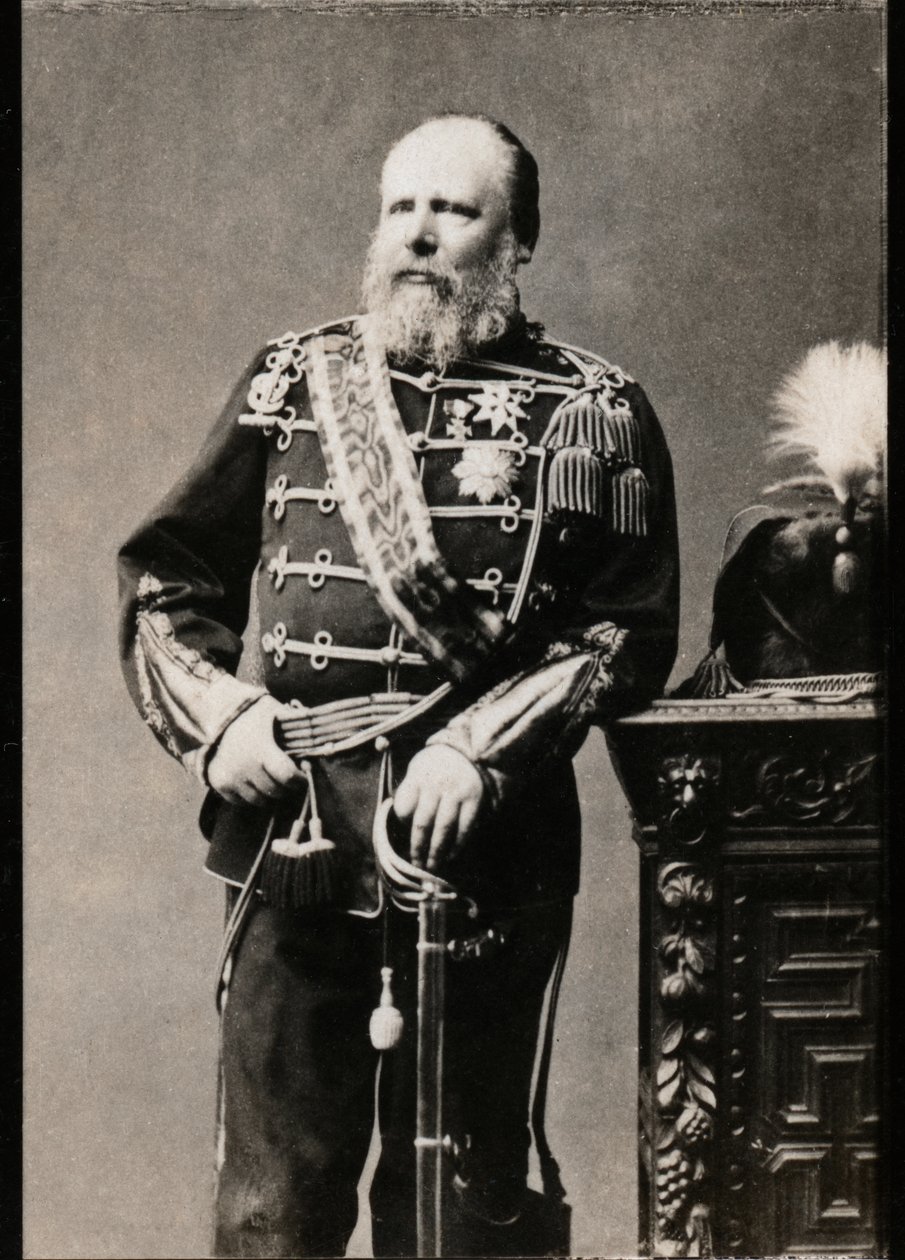 Portræt af William III af Holland (1817-1890), konge af Holland. af French Photographer