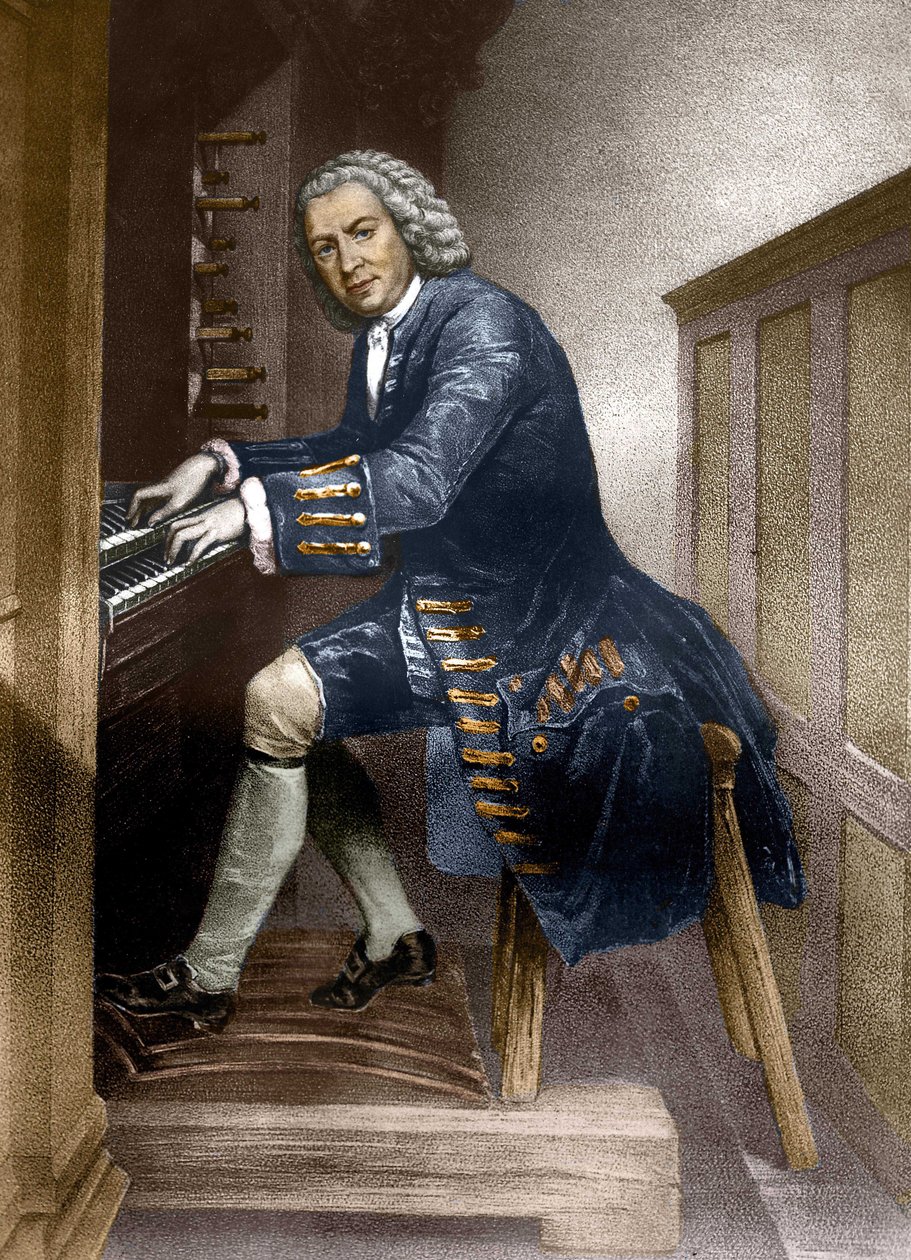 Johann Sebastian Bach spiller orgel, ca. 1881 af French School