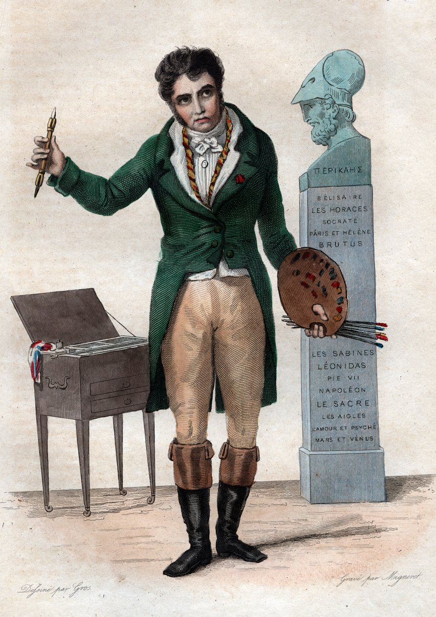 Portræt af Jacques Louis David (1748-1825), fransk maler. af French School