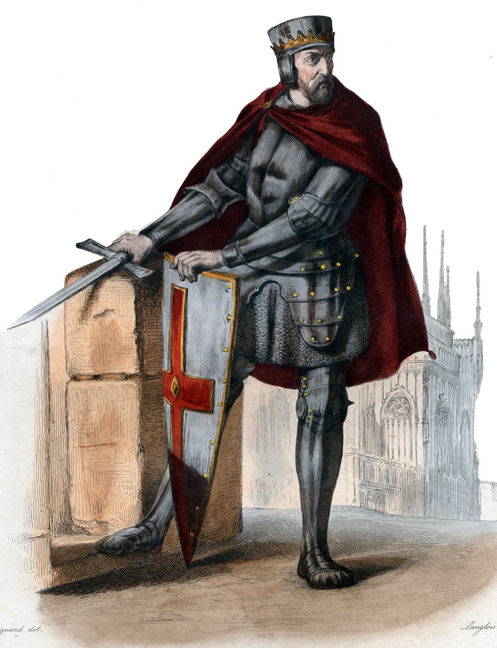 Portræt af Simon IV de Montfort, 5. jarl af Leicester (1150-1218), fransk adelsmand. af French School