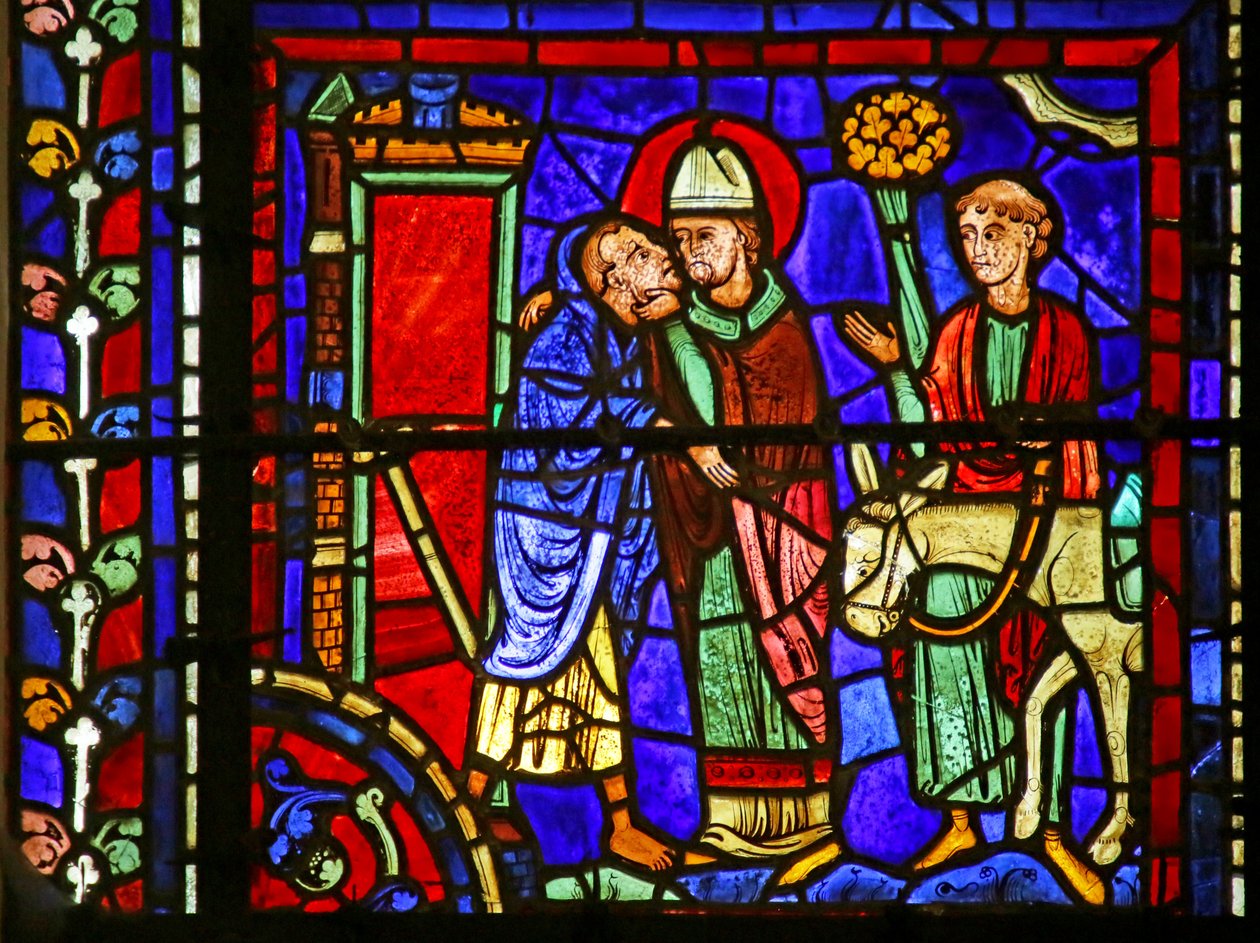 Scene fra St. Martins liv, Chartres-katedralen af French School
