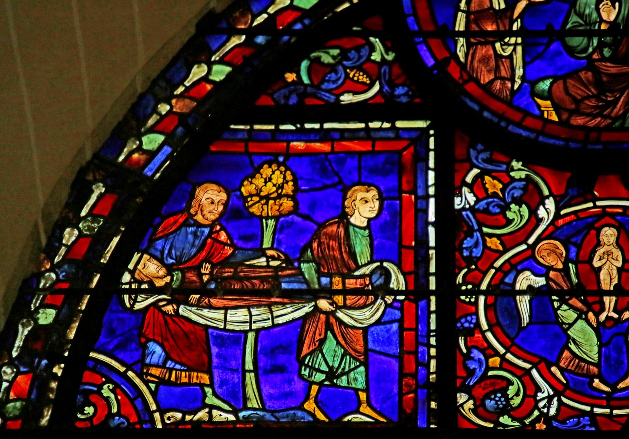 Scene fra St. Martins liv, Chartres-katedralen af French School