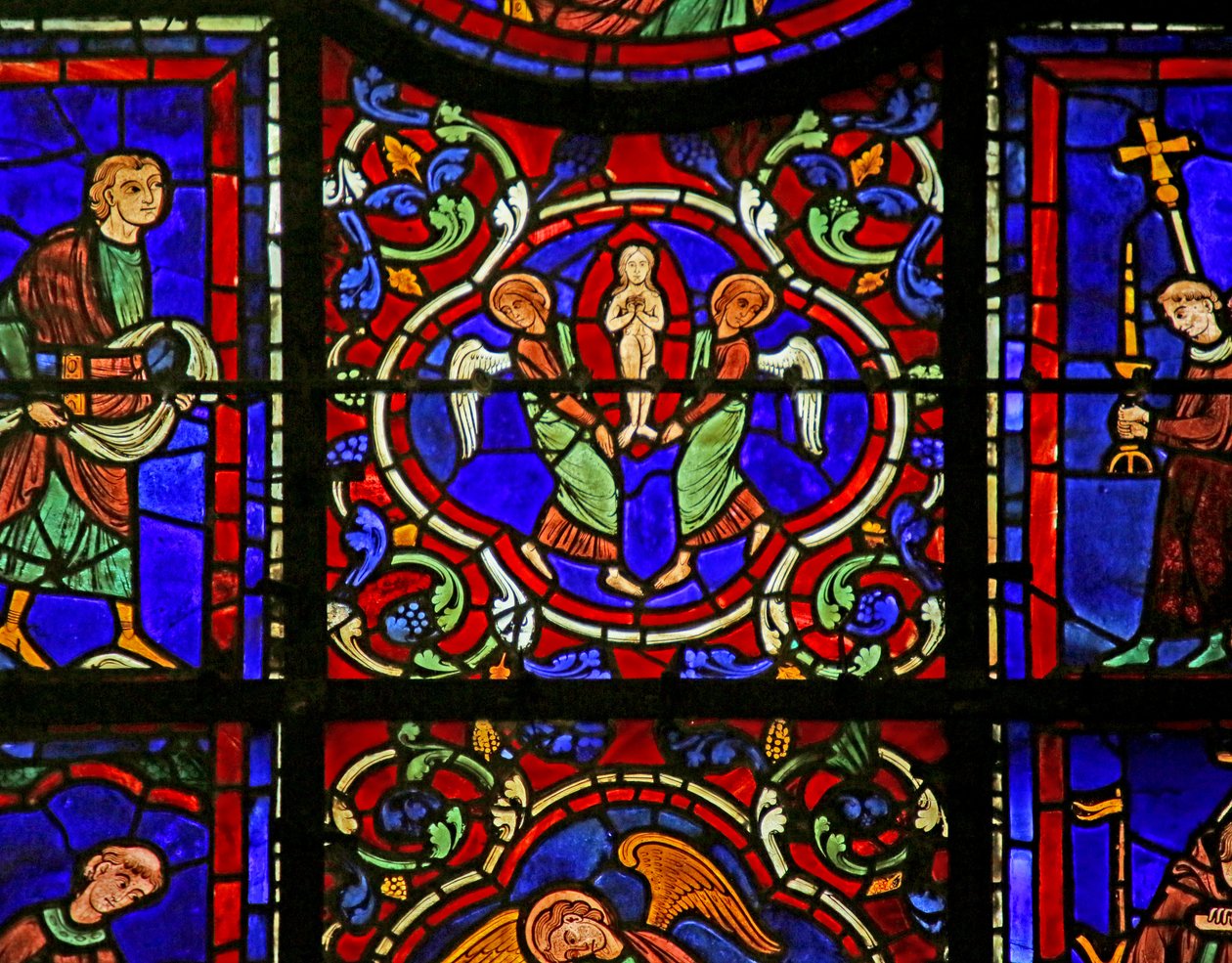 Scene fra St. Martins liv, Chartres-katedralen af French School
