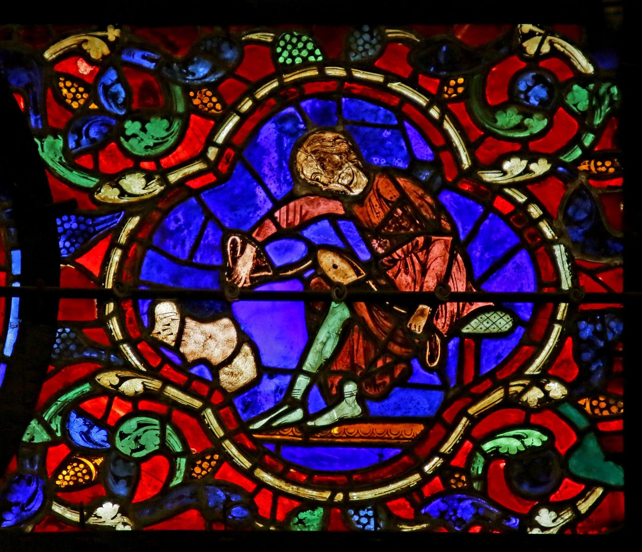 Scene fra St. Martins liv, Chartres-katedralen af French School