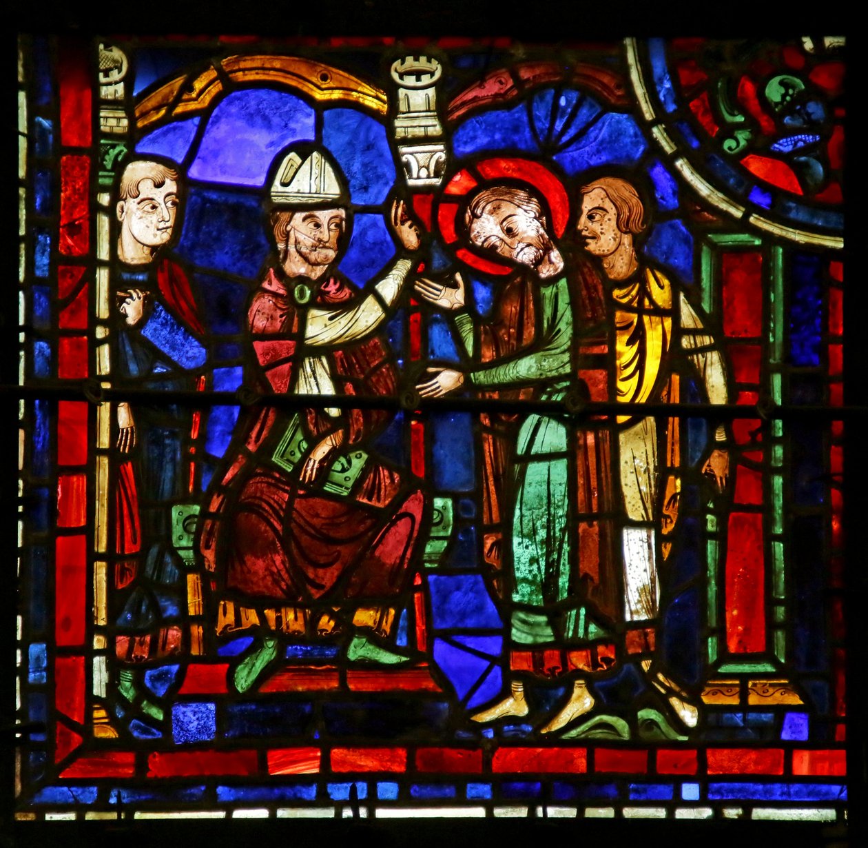 Scene fra St. Martins liv, Chartres-katedralen af French School