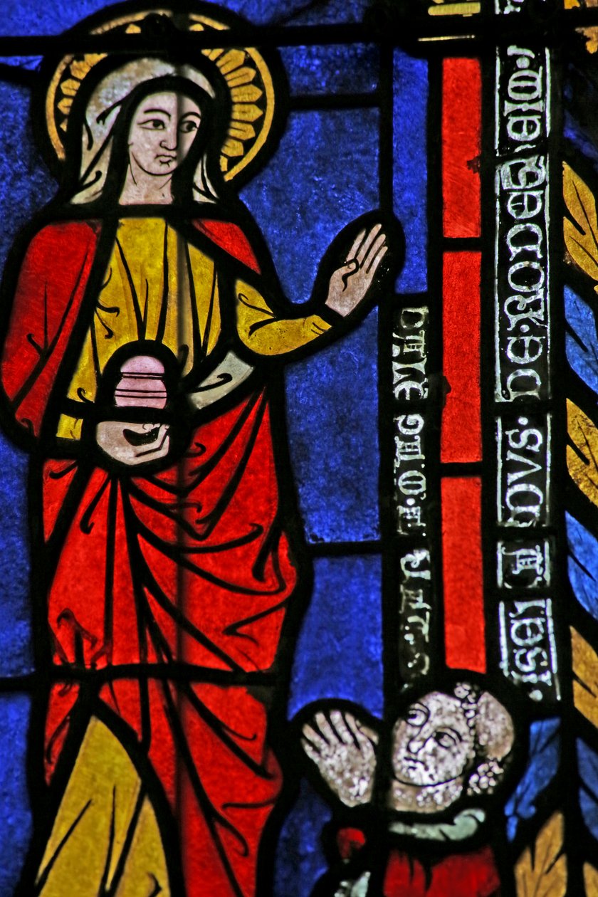 Vindue med Maria Magdalene og donoren af French School