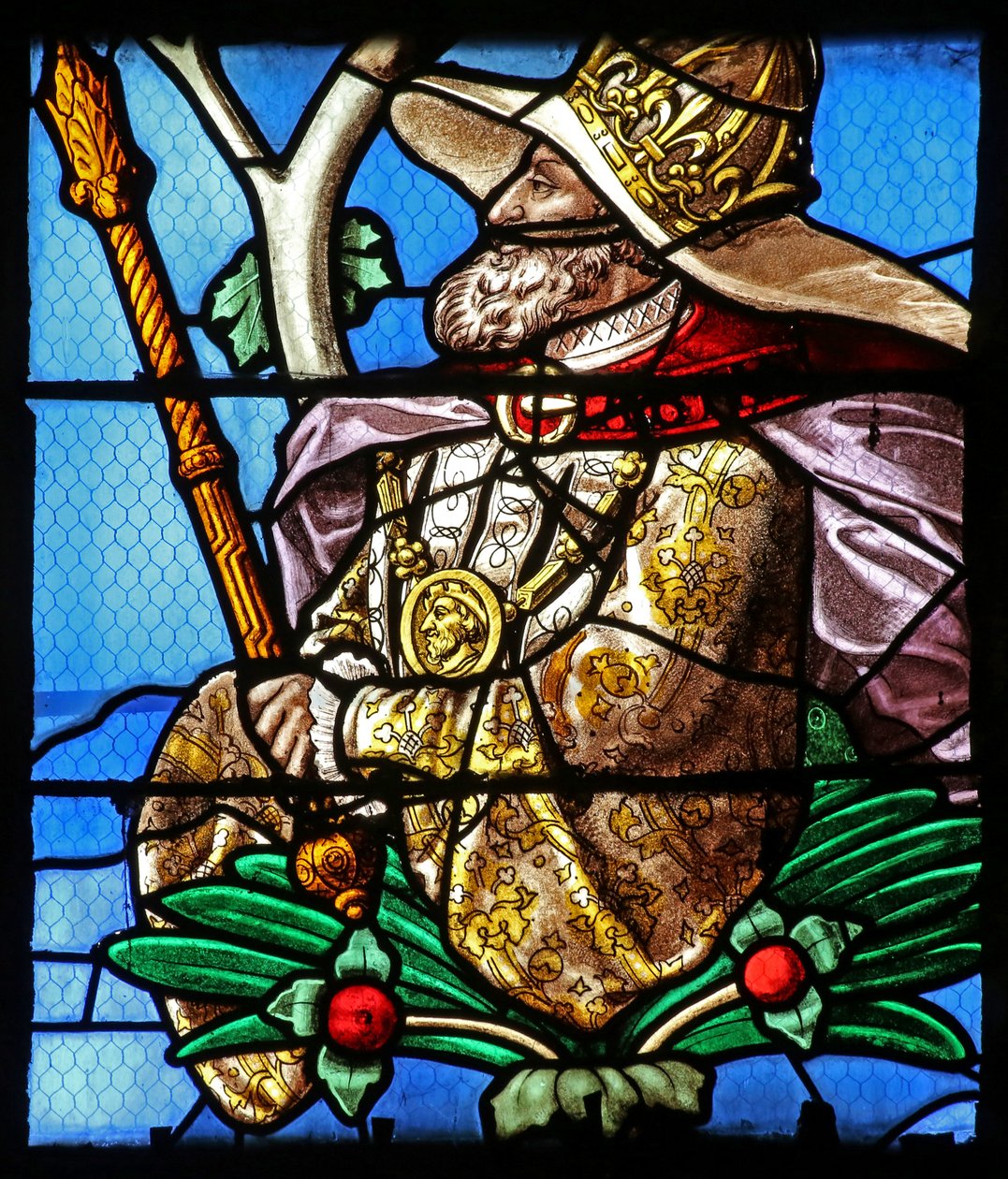 Vindue, der viser Jesses træ (for det meste moderne) af French School