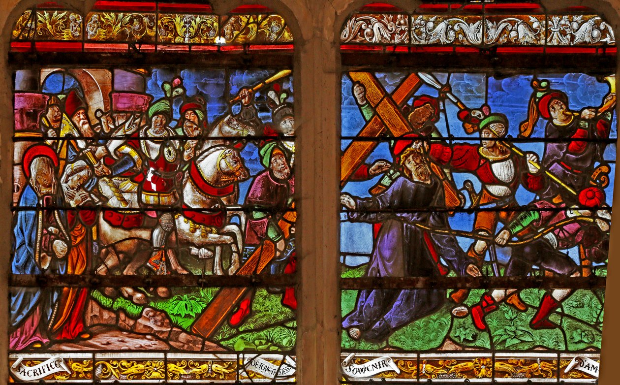 Vindue, der viser Via Crucis af French School