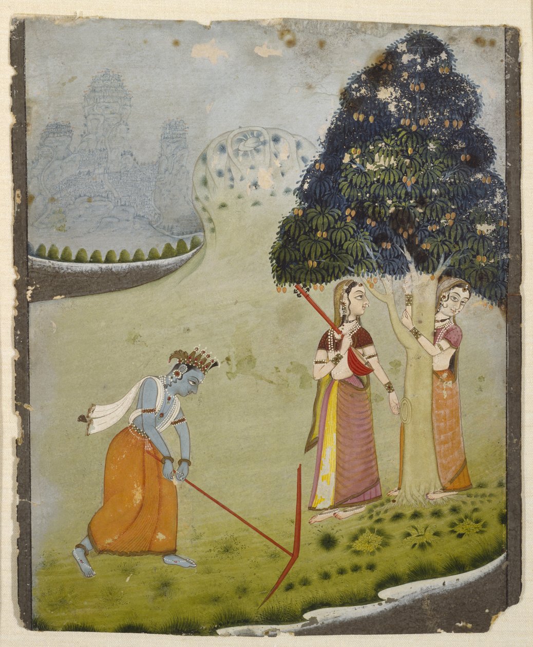 Balaram Drawing Water for Krishna, midten af 1700-tallet (tempera på lagt papir) af Indian School